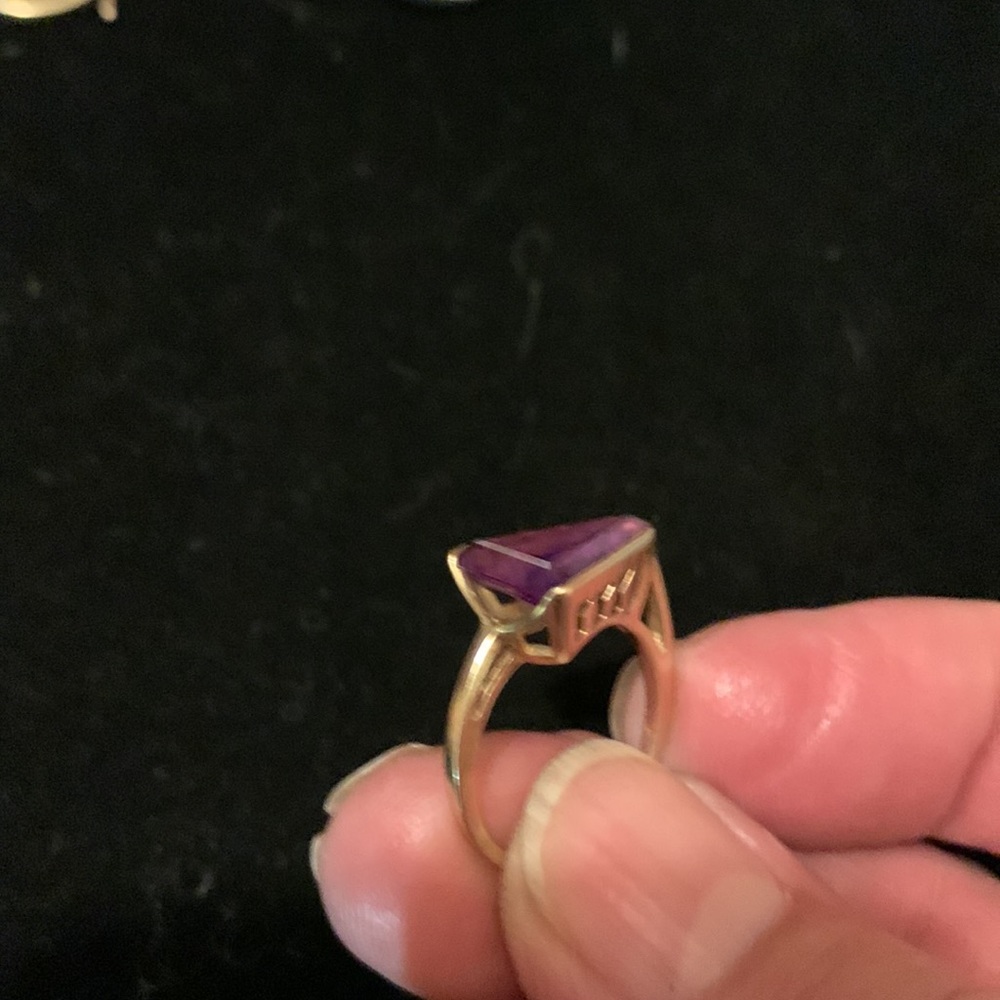 Unique Kimberly Amethyst Ring Solid Gold - image 4